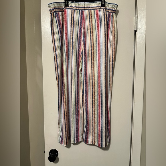 Robert Louis wide leg cropped pants striped size XL - Picture 2 of 4